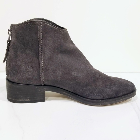 Dolce Vita Tucker Gray Suede Ankle Boots Western Shoes Zip Women's Shoes - Picture 5 of 12